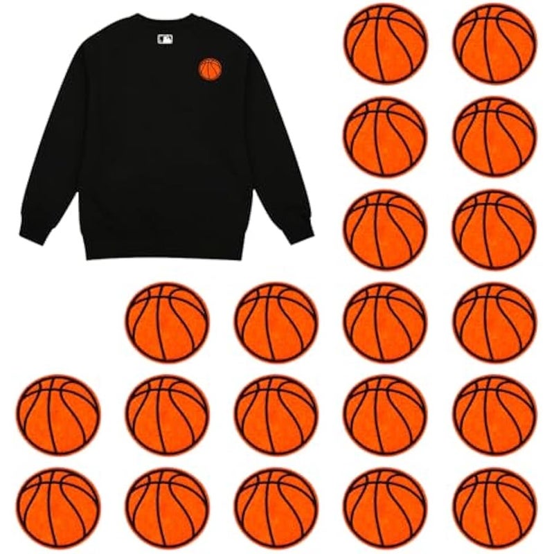 20 Pack Basketball Iron on Patch, Basketball Patches Iron On and Sew On Applique Sports Embroidered Patches Badge for Clothes Jeans Jacket Hat Dress Backpacks DIY Clothing Repair Accessories - Image 1